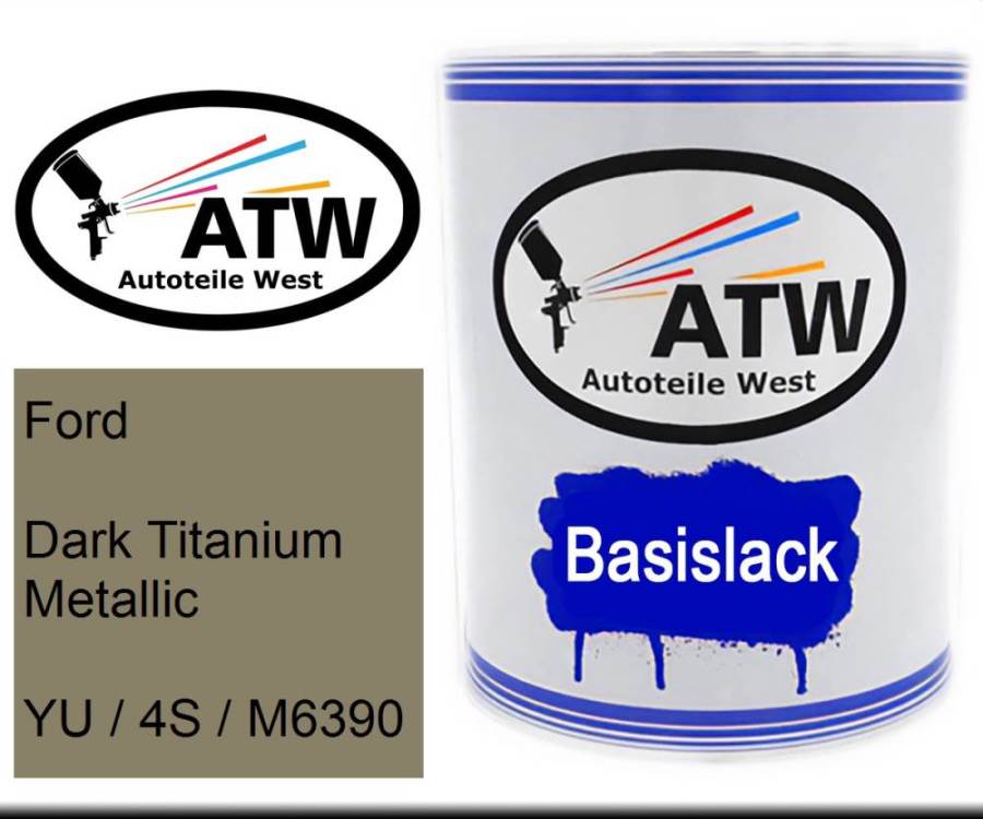 Ford, Dark Titanium Metallic, YU / 4S / M6390: 1L Lackdose, von ATW Autoteile West.